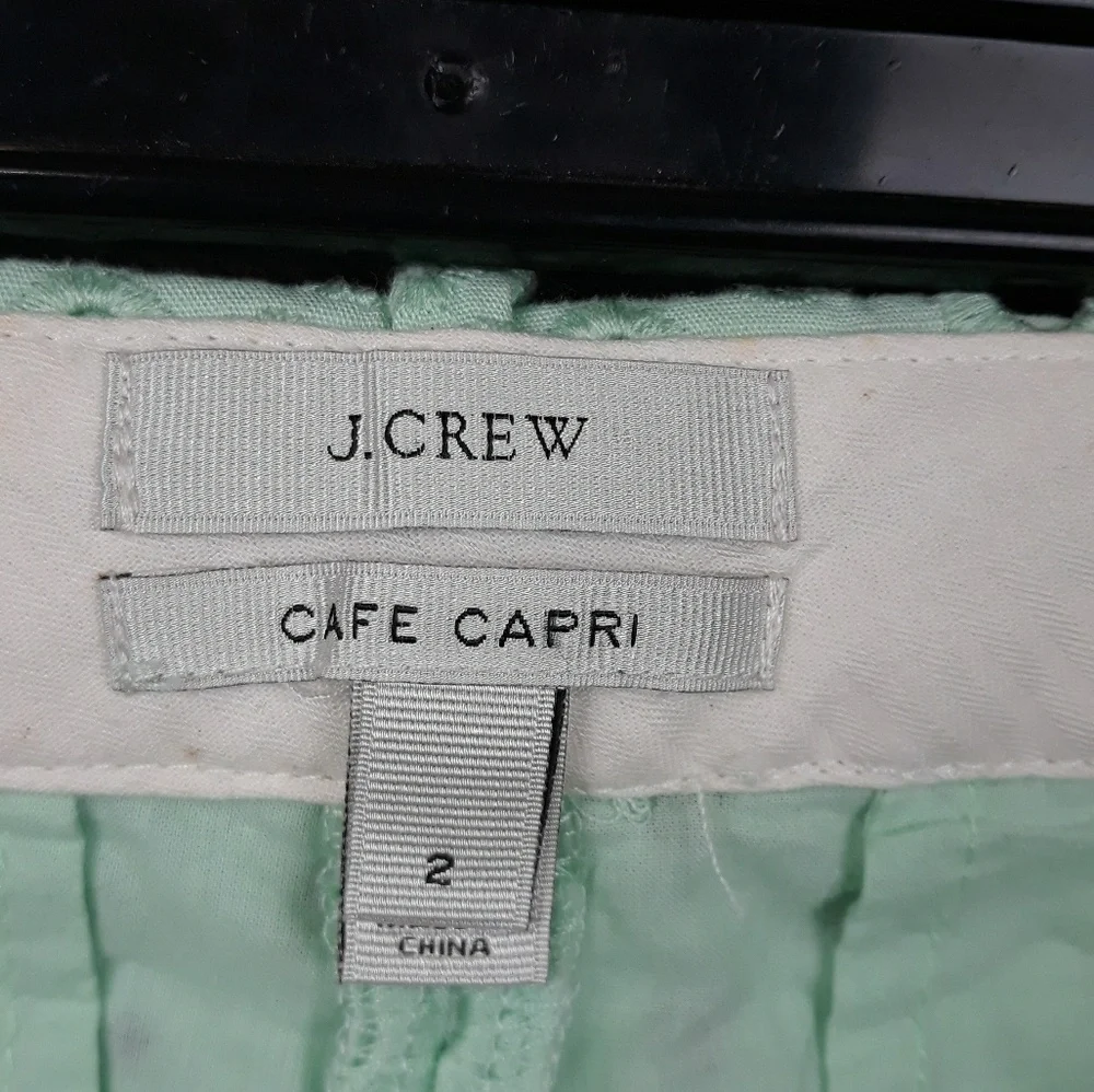 J. Crew Cafe Lace Capri Mint Pants